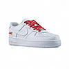 Кросівки Nike Air Force 1 Low Supreme White Найк Форс Супрем білі кеди червоні шнурки лого, фото 8