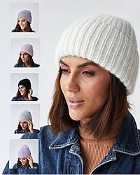 Жіноча шапка - ангора з відворотом, арт. 3406