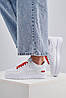 Кросівки Nike Air Force 1 Low Supreme White Найк Форс Супрем білі кеди червоні шнурки лого, фото 10