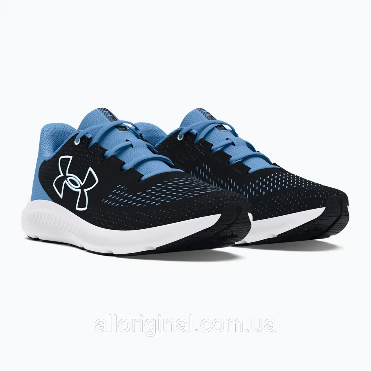 AllOriginal com ua Жіночі кросівки Under Armour Charged Pursuit 3 Big Logo чорний/горизонт синій/білий РОЗМІРИ, фото 1