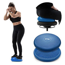Балансувальна подушка диск двостороння масажна HOP-SPORT HS-R034BC 34 см сенсомоторна синя