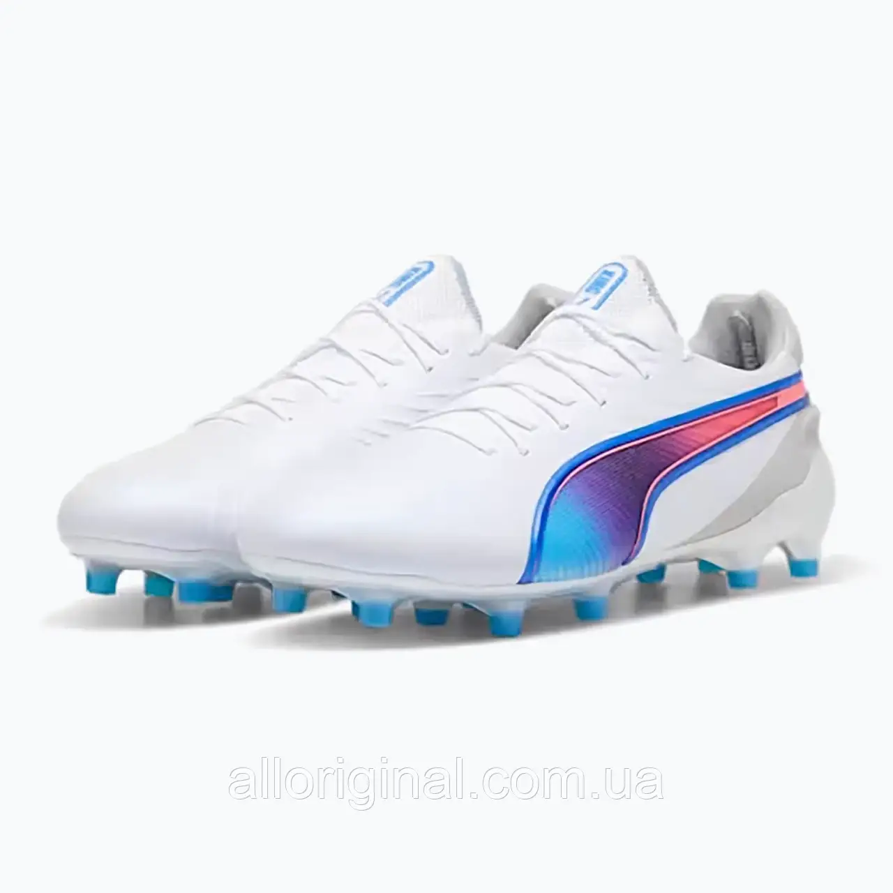 AllOriginal com ua Кросівки футбольні PUMA King Ultimate FG/AG puma white/bluemazing/flat light grey/sunset