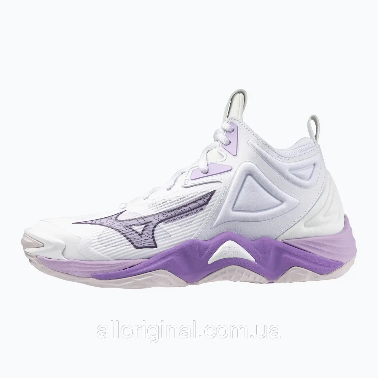 AllOriginal com ua Кросівки волейбольні жіночі Mizuno Wave Momentum 3 Mid white/patrician purple/quince