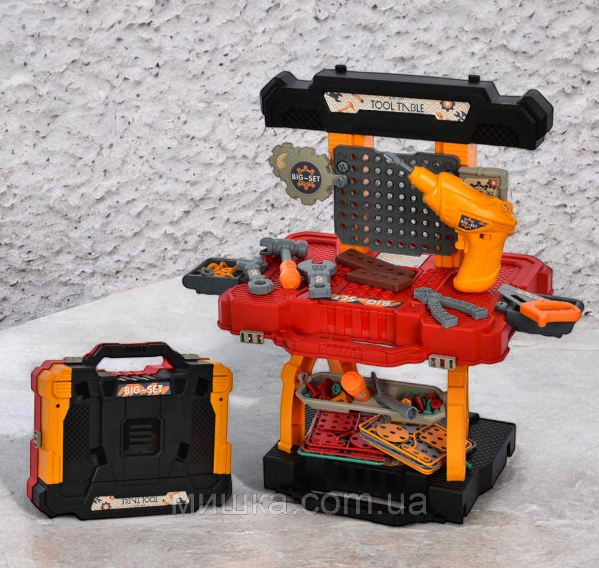 Іграшковий набір-валіза для інструментів, 157 предметів, батарейки, модель 921, фото 1