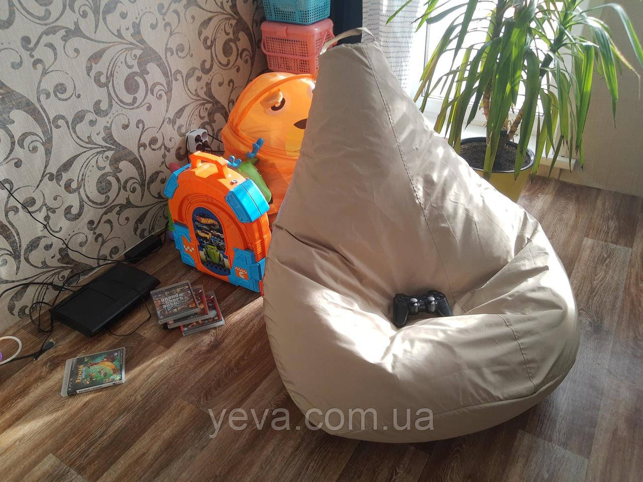 Крісло-мішок Груша XL, Безкаркасні пуфи та крісла, Стильні м'які крісла для дому, Безкаркасні меблі, фото 1
