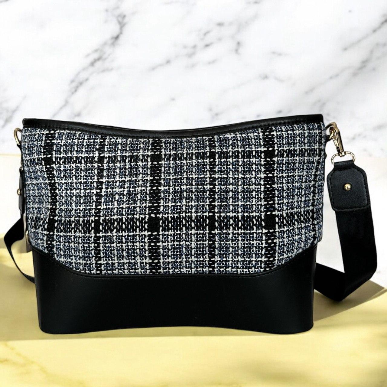 Сумка жіноча Betty Pretty з екошкіри в поєднанні з текстилем різнобарвна 902BLK