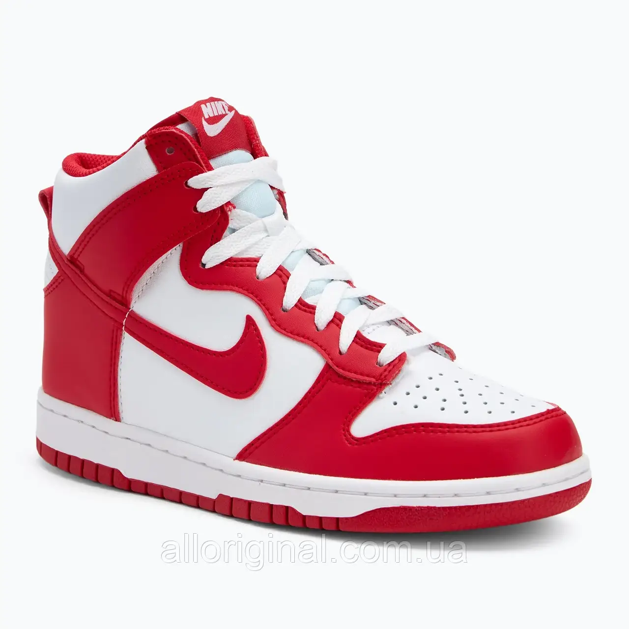AllOriginal com ua Кросівки Nike Dunk High білі / університетські червоні РОЗМІРИ ЗАПИТУЙТЕ