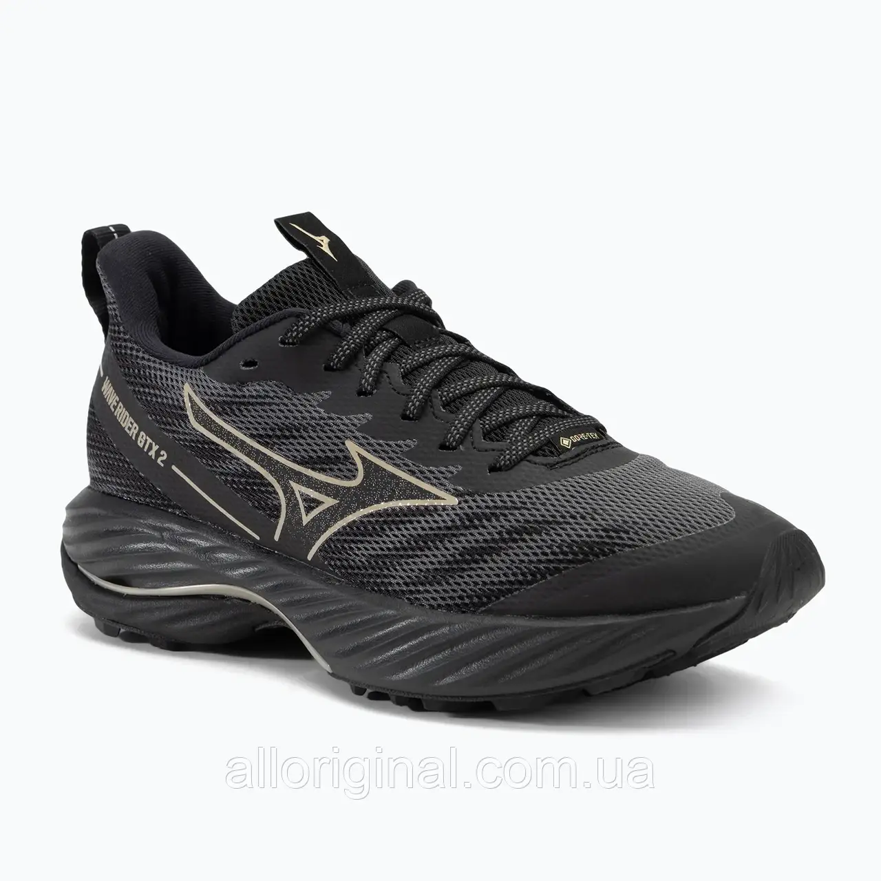 AllOriginal com ua Кросівки для бігу жіночі Mizuno Wave Rider GTX 2 iron gate/ge gold/black РОЗМІРИ ЗАПИТУЙТЕ