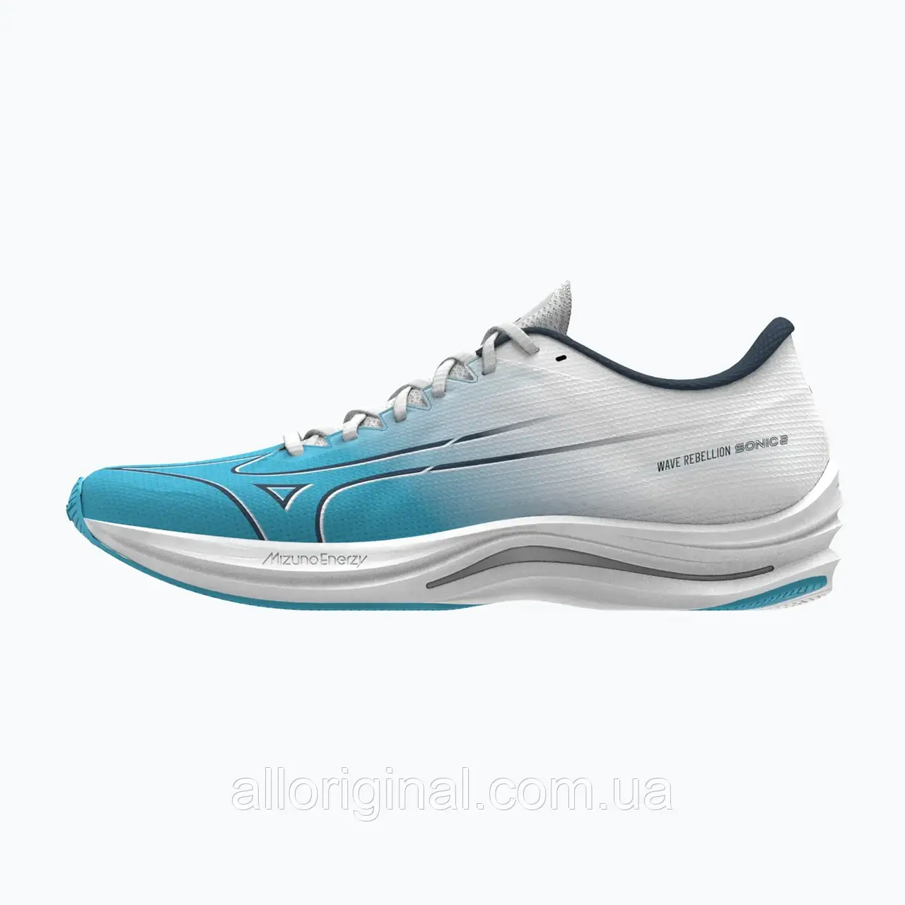 AllOriginal com ua Кросівки для бігу жіночі Mizuno Wave Rebellion Sonic 2 river blue/blue wing teal/white