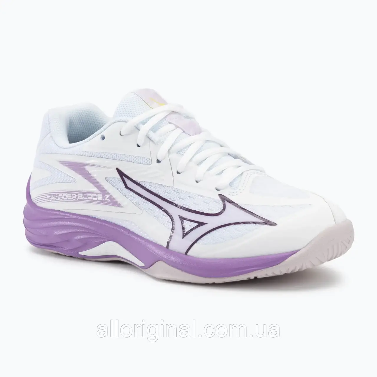 AllOriginal com ua Кросівки волейбольні жіночі Mizuno Thunder Blade з white/patrician purple/quince РОЗМІРИ
