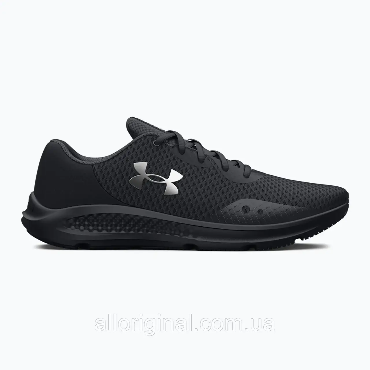AllOriginal com ua Жіночі кросівки Under Armour Charged Pursuit 3 чорний/чорний/металік сріблястий РОЗМІРИ