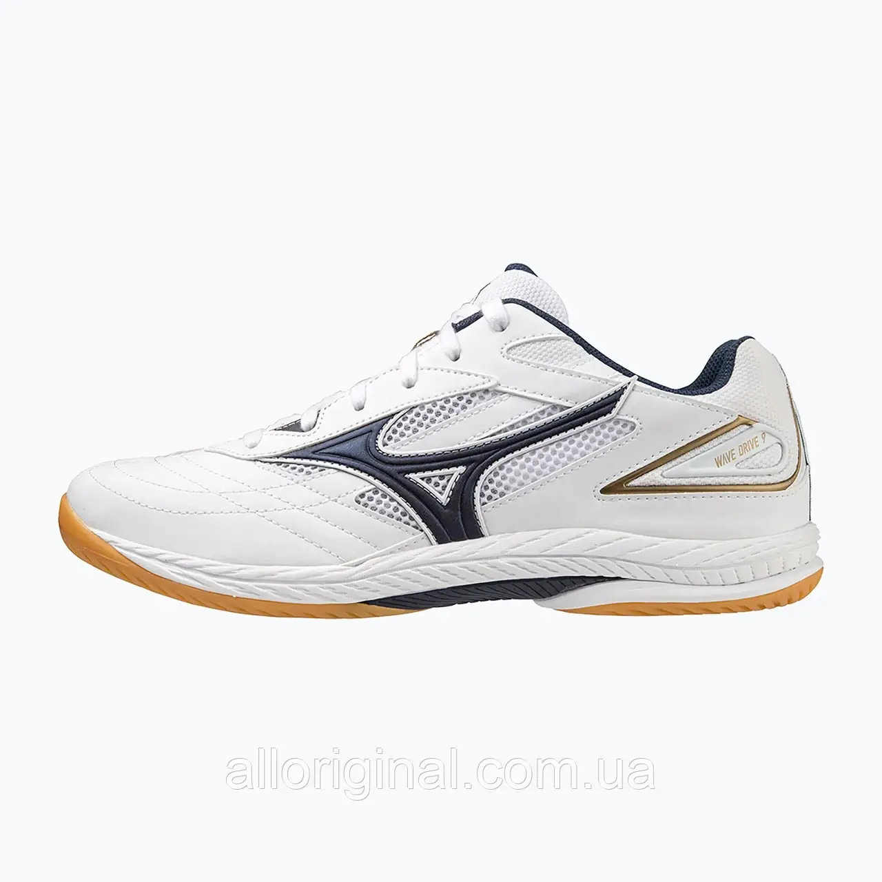 AllOriginal com ua Тенісні туфлі Mizuno Wave Drive 9 білі/сукня синя/золото РОЗМІРИ ЗАПИТУЙТЕ