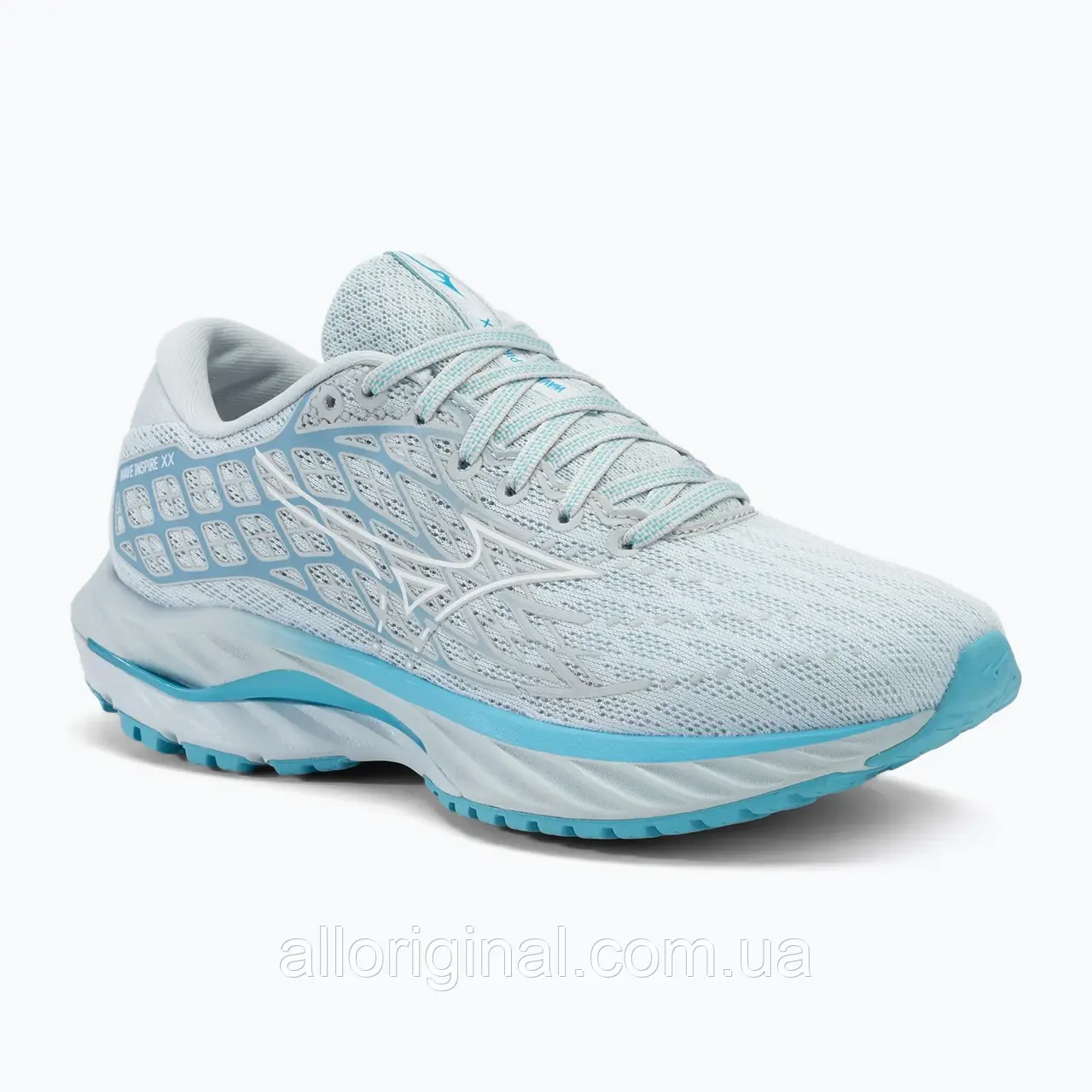 AllOriginal com ua Кросівки для бігу жіночі Mizuno Wave Inspire 20 plein air/white/river blue РОЗМІРИ