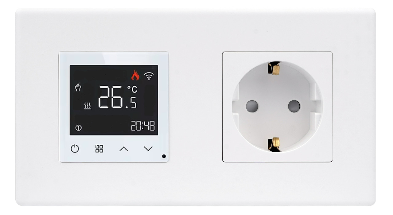 WiFi терморегулятор + Розетка З/К 1DAL | Білий (P157-TR.WF-ST.WT)