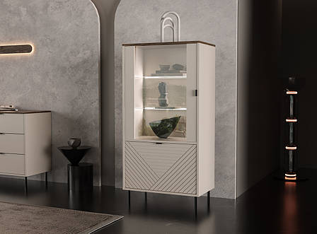 Вітрина низька EVO EO7 Accord, колір кашемір/дуб кастелло, фото 1