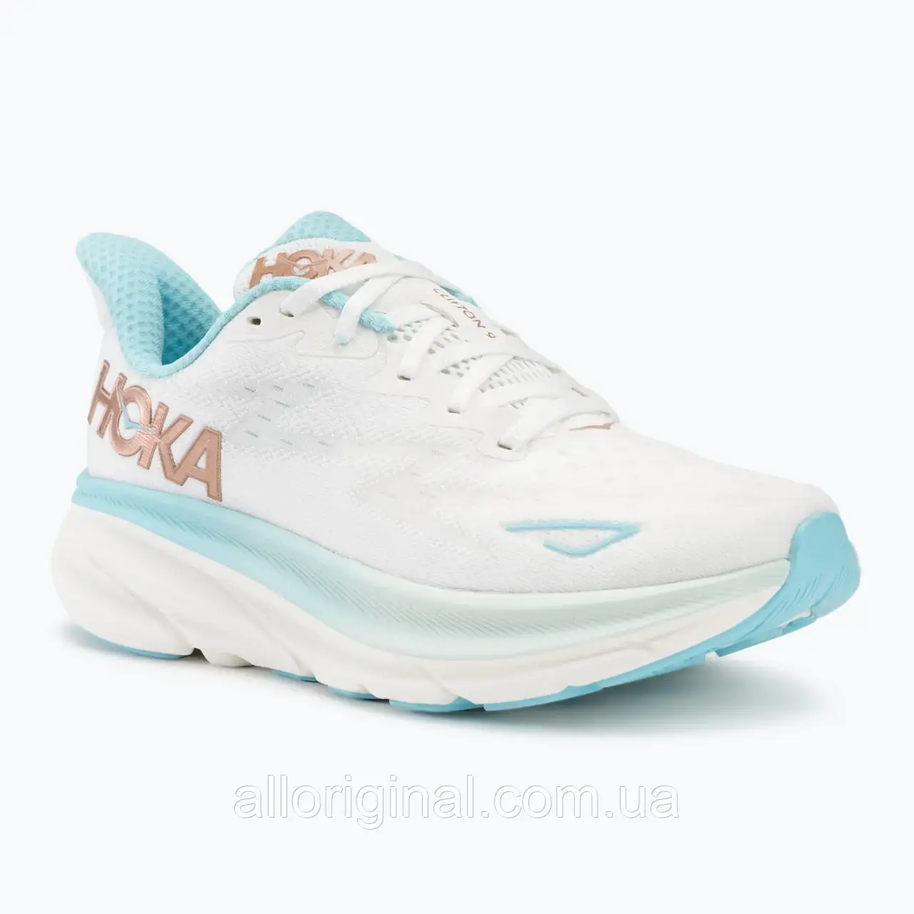 AllOriginal com ua Кросівки для бігу жіночі HOKA Clifton 9 frost/rose gold РОЗМІРИ ЗАПИТУЙТЕ