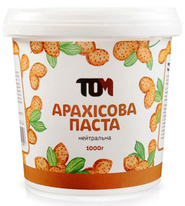 Арахісова паста без добавок TOM peanut butter 1 кг Класична