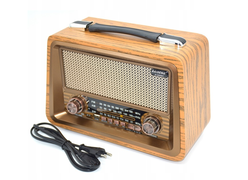 Радіо FM портативне в стилі РЕТРО з Bluetooth USB MP3 з акумулятором