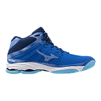 Кросівки для волейболу чоловічі високі Mizuno Wave Voltage 2 Mid V1GA2465-01 Mugen blue/white/estate blue, фото 3