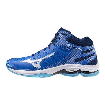 Кросівки для волейболу чоловічі високі Mizuno Wave Voltage 2 Mid V1GA2465-01 Mugen blue/white/estate blue, фото 1