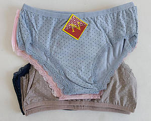 Труси підліткові в дрібний горошок з мереживами (10 шт)