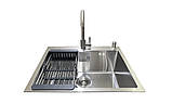 Комплект мийка + змішувач Romzha Arta U-550S Max (A). Сталева мийка зі змішувачем на кухню, фото 2