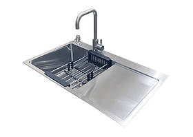 Комплект мийка + змішувач Romzha Caravela 78L (B). Сталева мийка зі змішувачем на кухню
