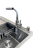 Комплект мийка + змішувач Romzha Caravela 78R (C). Сталева мийка зі змішувачем на кухню, фото 5