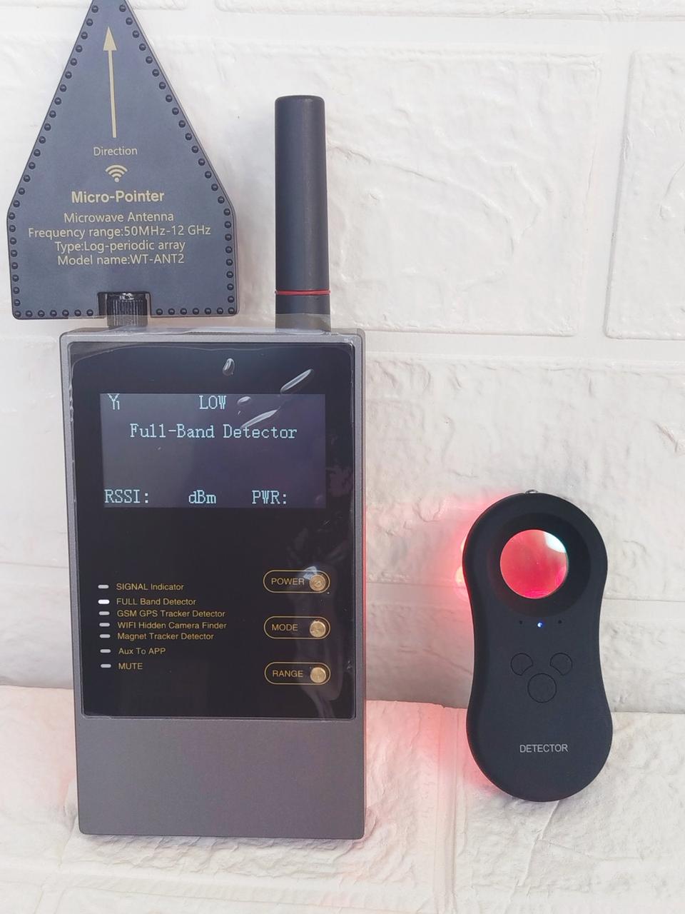WT-10 Детектор жучків GPS трекерів і прихованих відеокамер Bug Detector 2023 + детектор прихованих камер G98, фото 1
