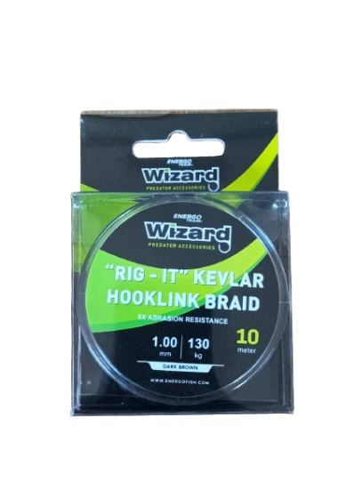 Шнур повідковий Koos RIG-IT Kevlar Braid 10м 1мм 130кг Dark Brown