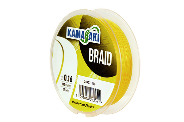 Шнур Kamasaki Braid Yellow 100 м 0.10 мм 7,6 кг