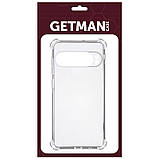 TPU чохол GETMAN Ease logo для Google Pixel 9 | Посилені кути з амортизацією Безбарвний (прозорий), фото 3
