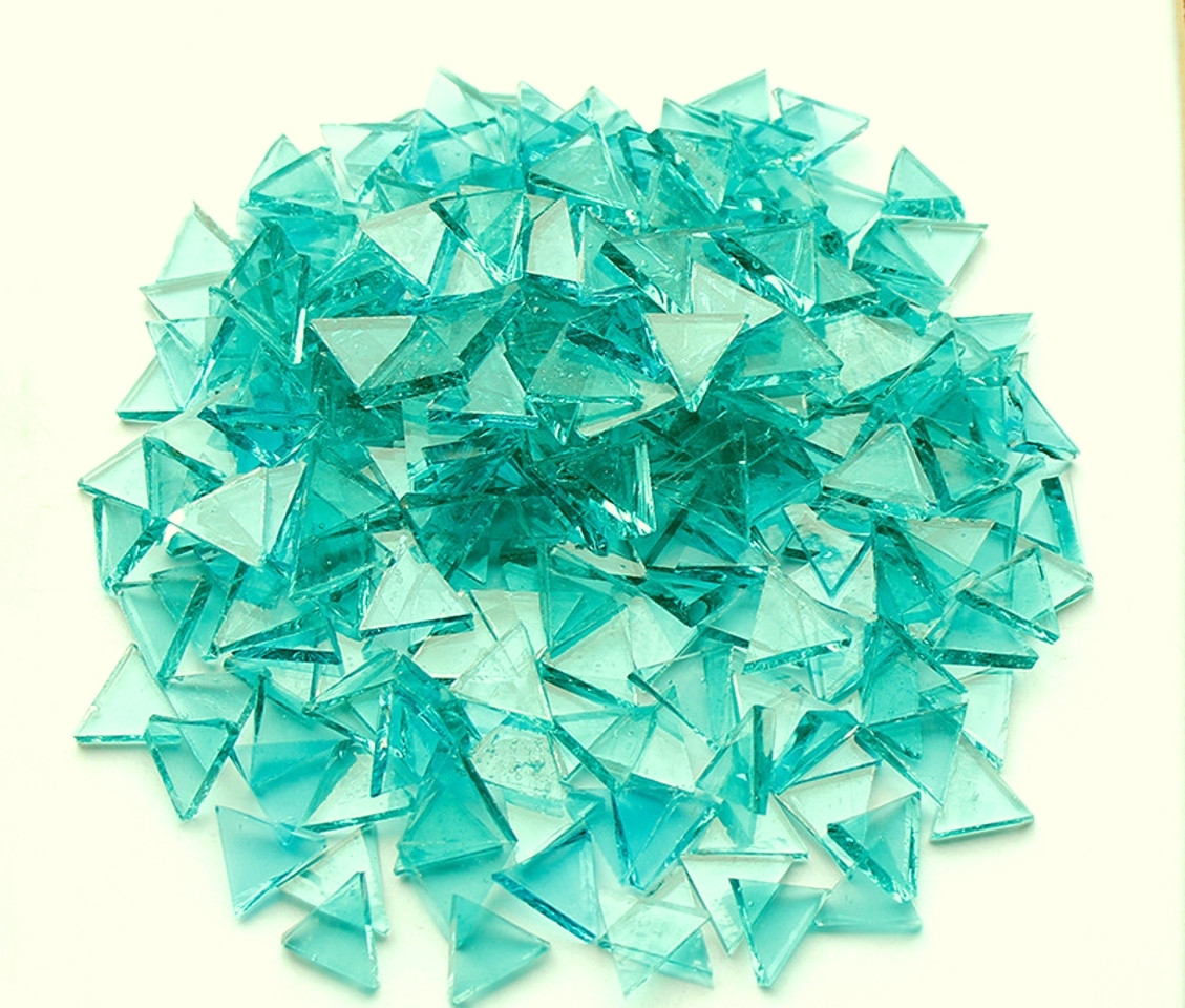 Набір шматочків мозаїки слюда форма ТРИКУТНИК 200 грам 240 шт колір Бірюзовий, фото 1