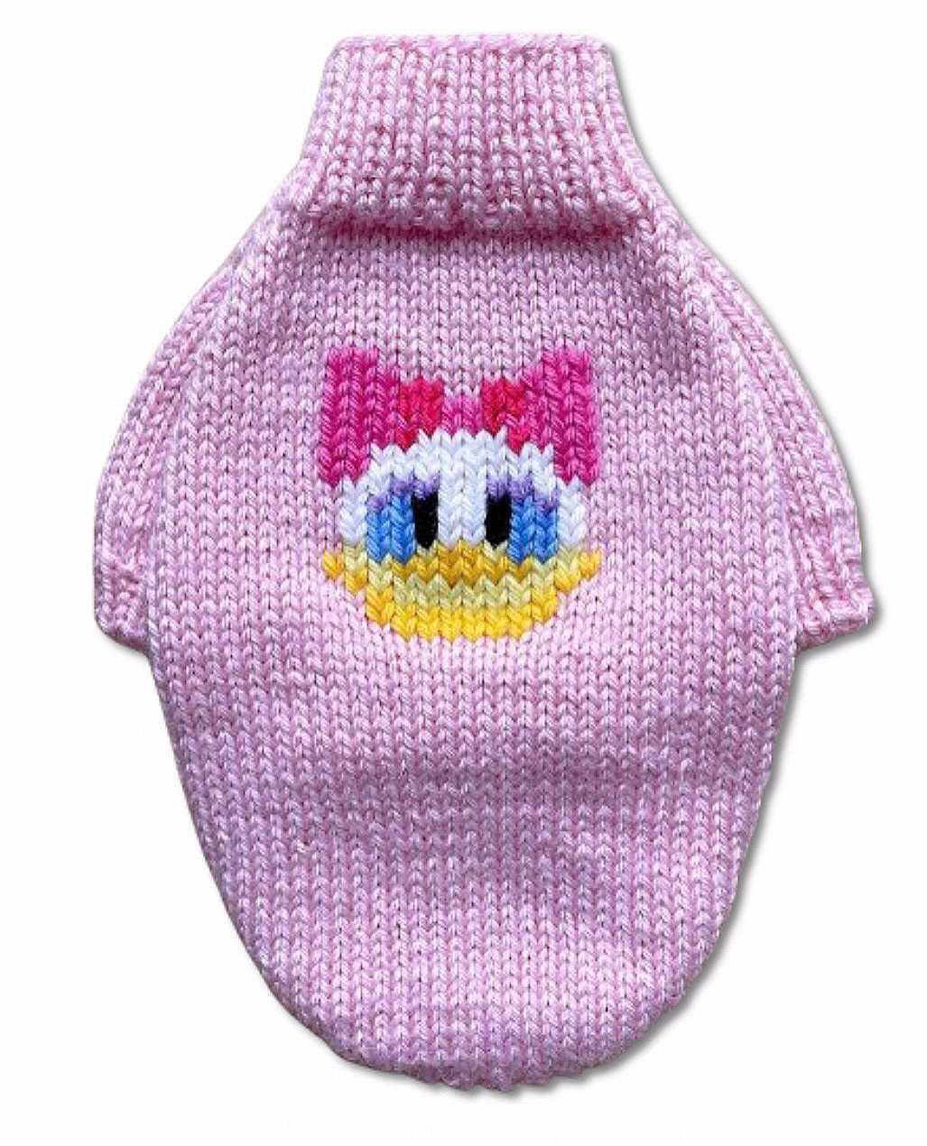 В'язаний Светр для Собак та Кішок з Качечкою Hand Made Розмір S Колір Рожевий (01036)