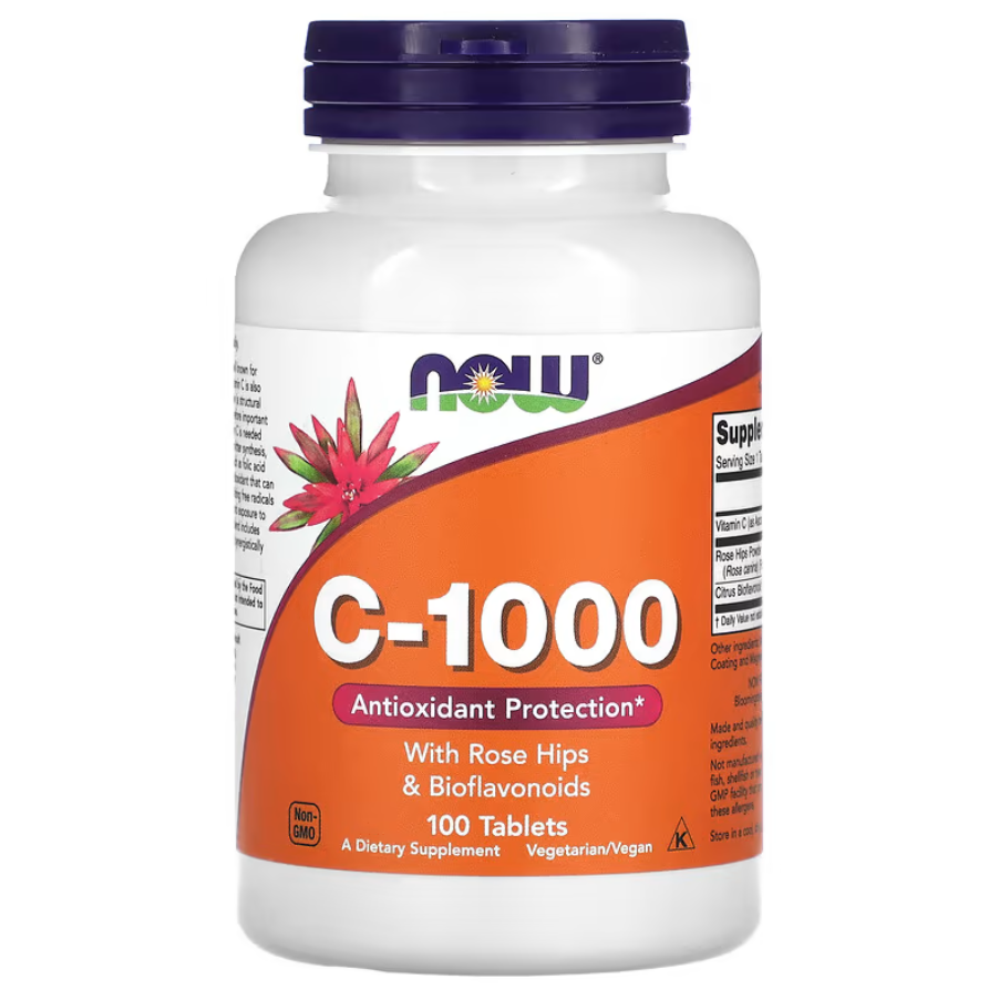 C-1000 With Rose Hips and Bioflavonoids Now Foods 100 таблеток, фото 1