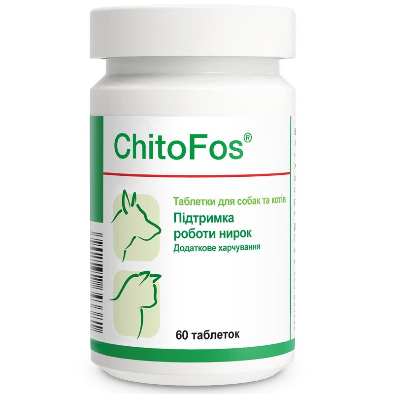 Таблетки для котів і собак Chito Fos для підтримки роботи нирок No60 Dolfos