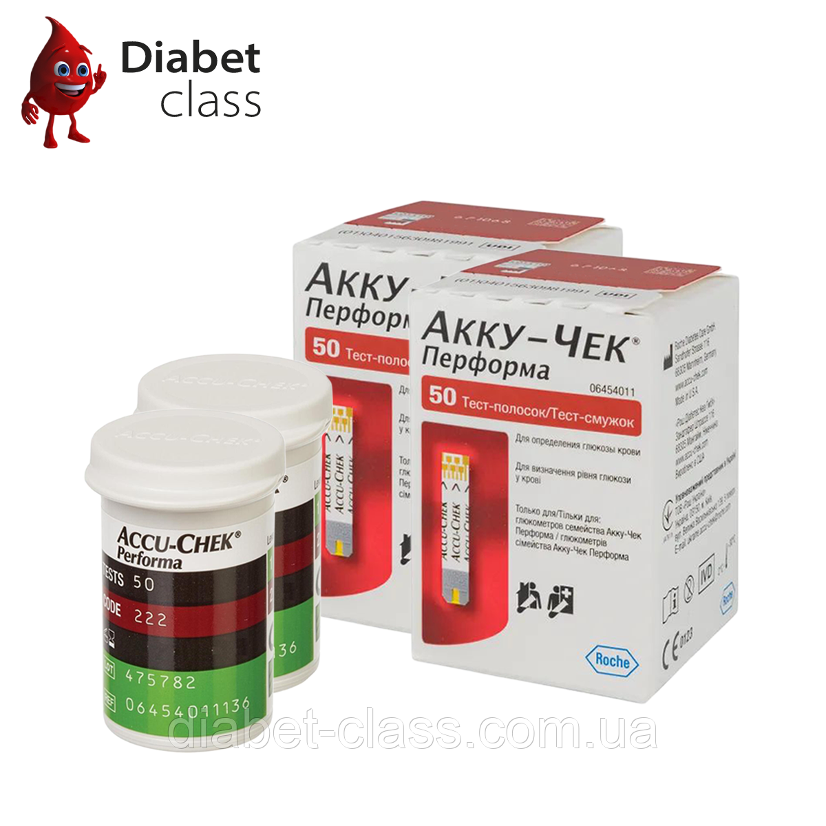 Тест-смужки Акку-Чек Перформа (Accu-Chek Performa) 100 шт. у 2 флаконі по 50 шт. в пакованні