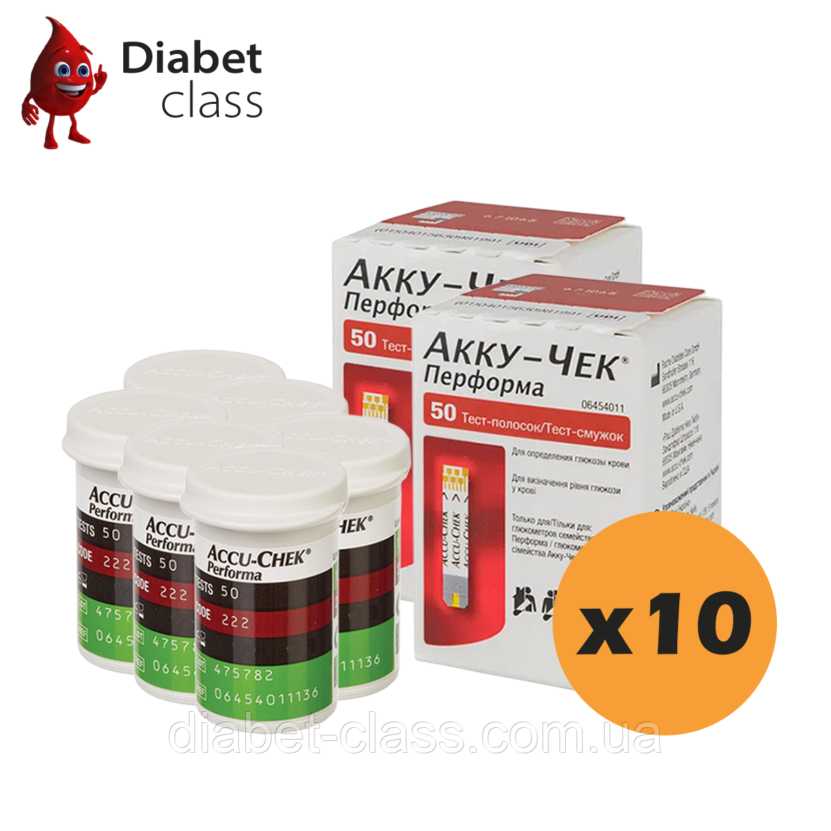 Тест-смужки Акку-Чек Перформа (Accu-Chek Performa) 1000 шт. в 20 флаконах по 50 шт в упаковці