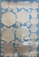 Новорічні наклейки сніжинки білі  розмір стікера 24 на 34 см силікон