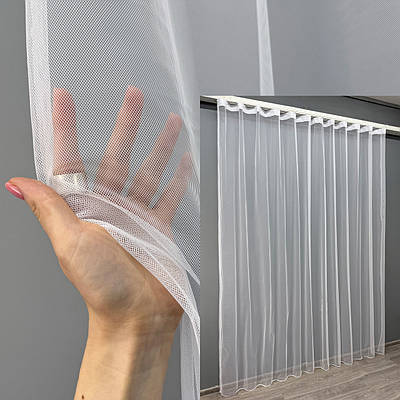 Готова тюль (5х2,7м.) "Грек-сітка" однотонна. Колір білий. Код 1478т 42-0826