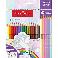 Набір кольорових олівців Classic Colour Unicorn 18 + 6 пастельні кольорів, Faber-Castell 111221