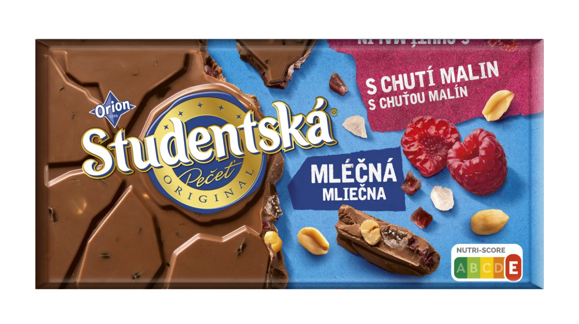 Молочний шоколад Studentska малина 180 г