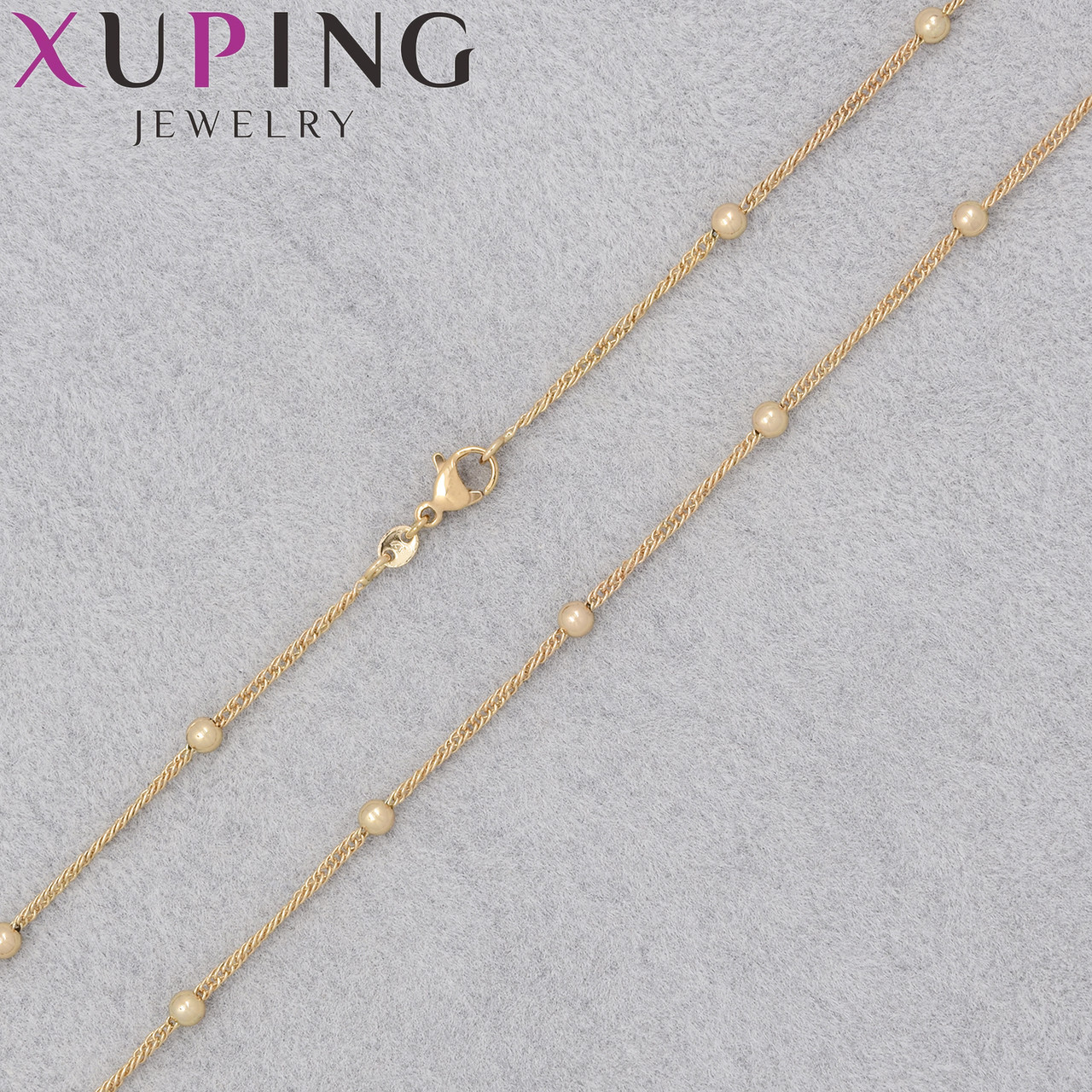 Цепочка Xuping Jewerly длина 60 см ширина 1 мм медицинское золото декоративное плетение застёжка карабин
