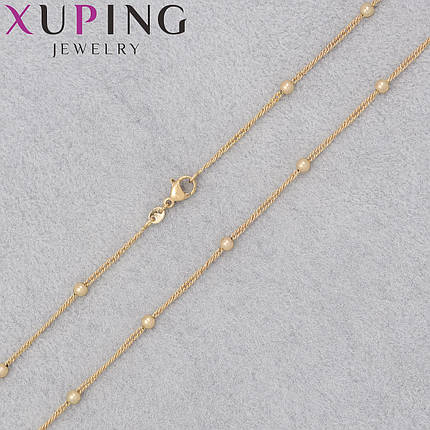 Цепочка Xuping Jewerly длина 60 см ширина 1 мм медицинское золото декоративное плетение застёжка карабин, фото 1