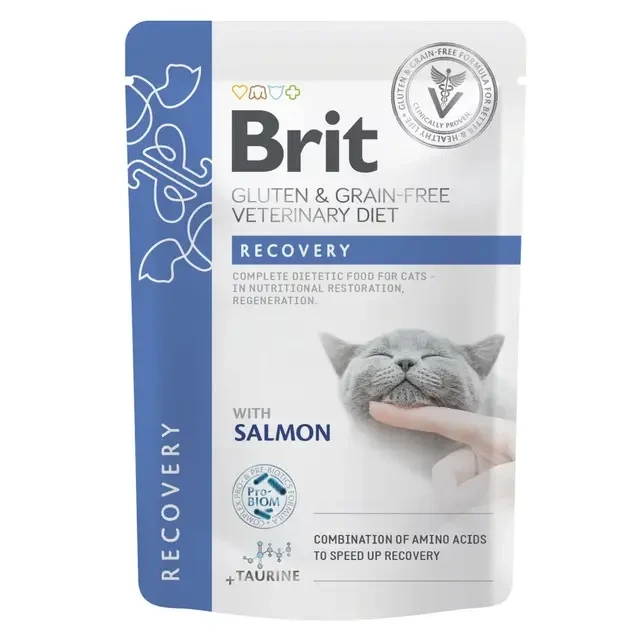 Вологий корм для кішок Brit GF VetDiet Recovery pouch Лосось 85 г