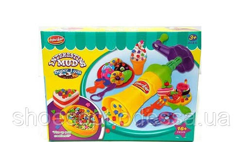 Набір пластиліну для ліплення "Кулінар", 4 кольори, 10 аксесуарів, фото 1