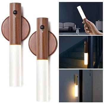 Комплект 2шт Настінний світильник акумуляторний з датчиком руху, 18см, W-52 / Нічник акумуляторний