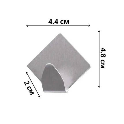 Гачки металеві Dynasty 26029 самоклеючі на липучках 2 шт ромби 4.8х4.4 см, фото 3