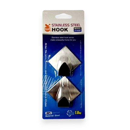 Гачки металеві Dynasty 26029 самоклеючі на липучках 2 шт ромби 4.8х4.4 см, фото 2