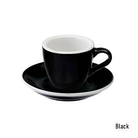 Чашка Loveramics Egg Black 80 мл із блюдцем